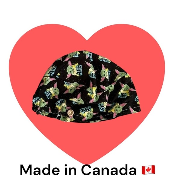 🇨🇦🆕Adult “Star Wars Yoda” Handmade Scull/Scrub Cap - Picture 7 of 14